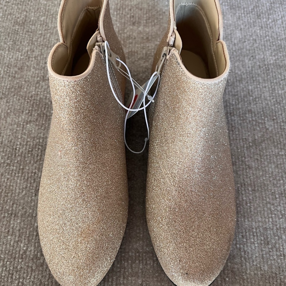 Gold Glitter Ankle Boots